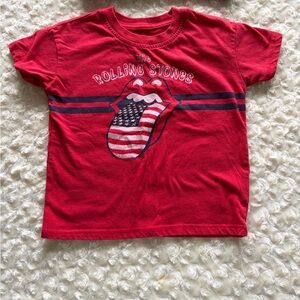 💰10/$50💰 Size 2T The Rolling Stones Red Kids Tee with American Flag Logo